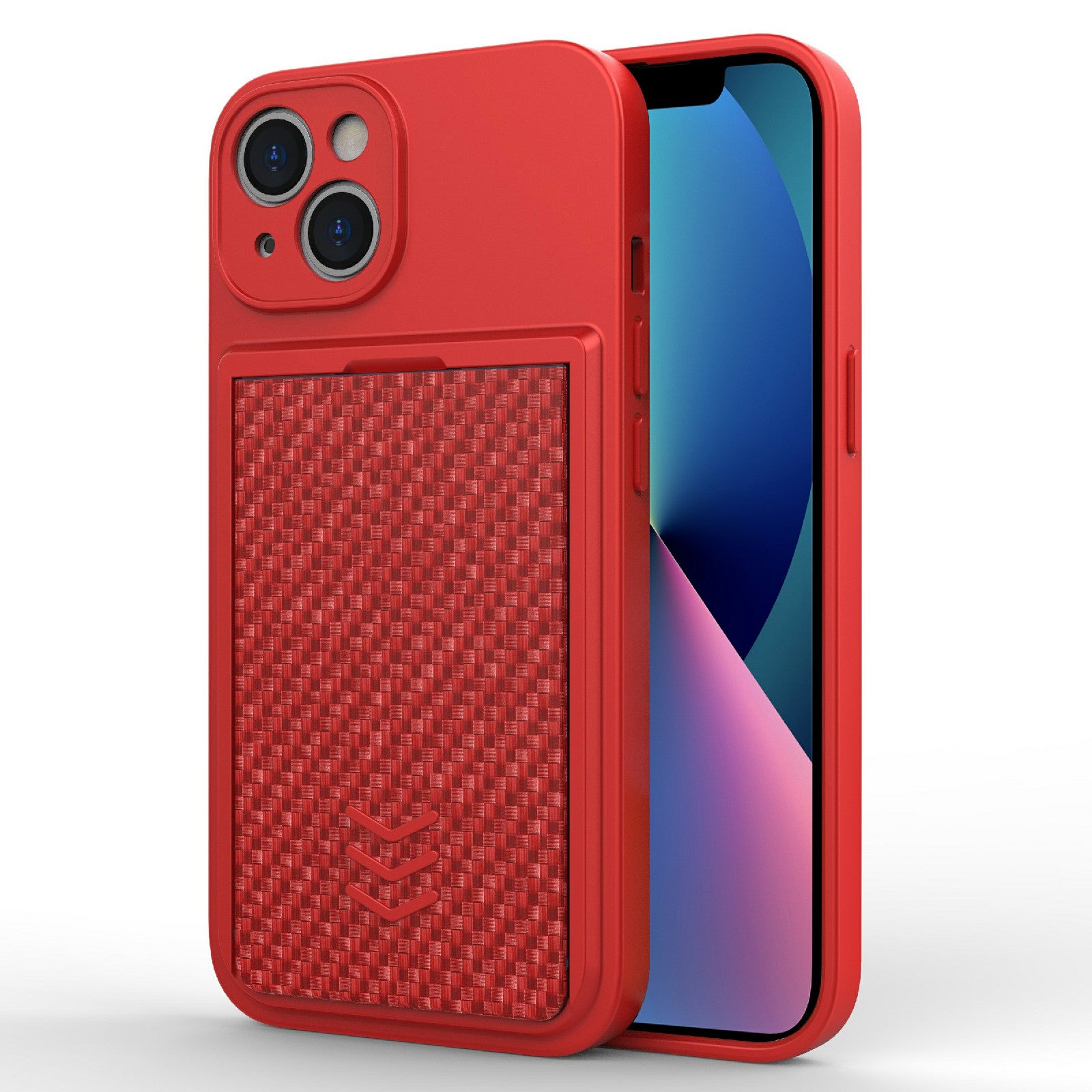 Anti-scratch Phone Cover For iPhone 13 6.1 inch, TPU+ PC Smartphone Case with Card Slot - Blue Anti-scratch Phone Cover For iPhone 13 6.1 inch, TPU+ PC Smartphone Case with Card Slot - Blue